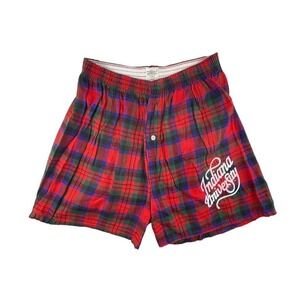 Vintage Indiana University IU Hoosiers early 90s flannel boxer shorts men's L